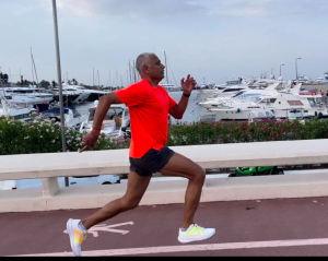 Sivakumar Sundaram at his morning run at Cannes. Photograph source: Facebook